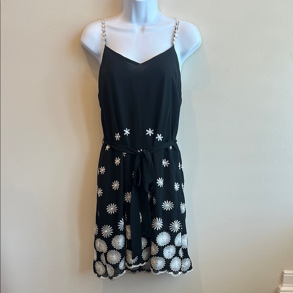 Elegant Black Floral Dress- size small